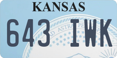 KS license plate 643IWK