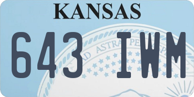 KS license plate 643IWM