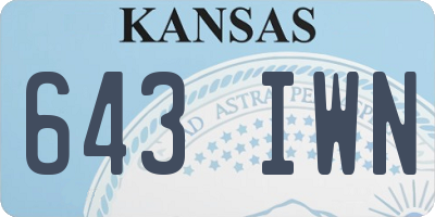 KS license plate 643IWN