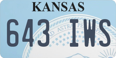 KS license plate 643IWS