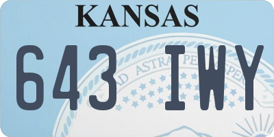 KS license plate 643IWY