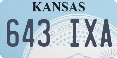 KS license plate 643IXA