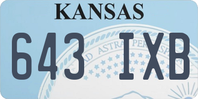 KS license plate 643IXB