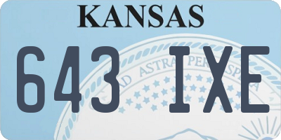 KS license plate 643IXE