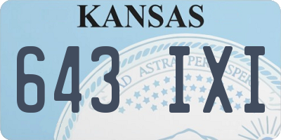 KS license plate 643IXI