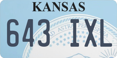 KS license plate 643IXL