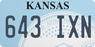 KS license plate 643IXN