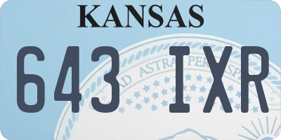KS license plate 643IXR