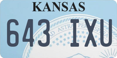 KS license plate 643IXU