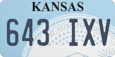 KS license plate 643IXV