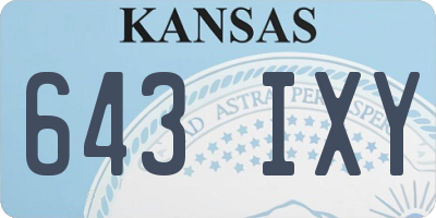 KS license plate 643IXY