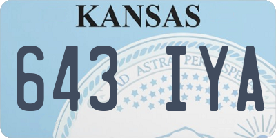 KS license plate 643IYA