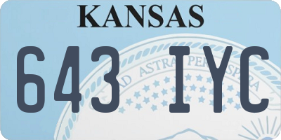 KS license plate 643IYC