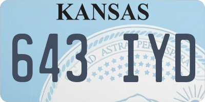 KS license plate 643IYD