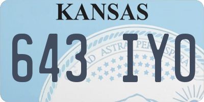KS license plate 643IYO