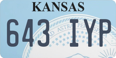 KS license plate 643IYP