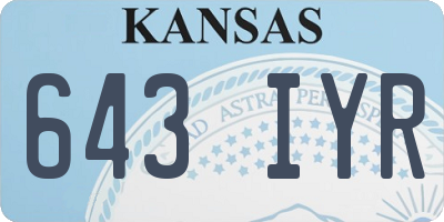 KS license plate 643IYR