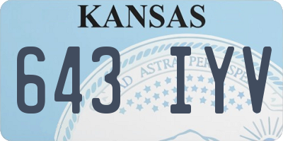 KS license plate 643IYV