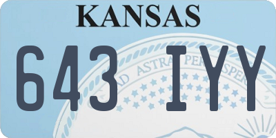 KS license plate 643IYY