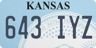 KS license plate 643IYZ