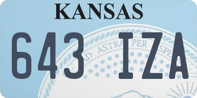 KS license plate 643IZA