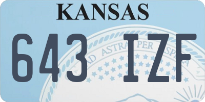 KS license plate 643IZF