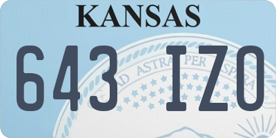 KS license plate 643IZO