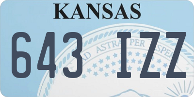 KS license plate 643IZZ