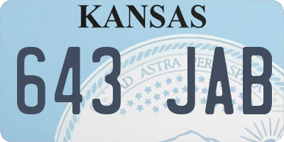 KS license plate 643JAB