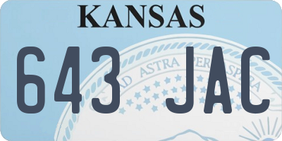 KS license plate 643JAC