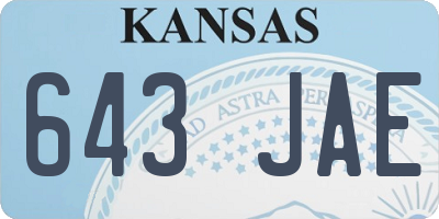 KS license plate 643JAE
