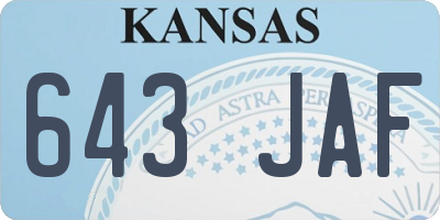 KS license plate 643JAF