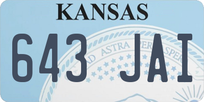 KS license plate 643JAI