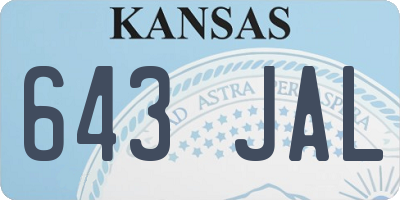 KS license plate 643JAL