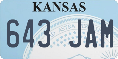 KS license plate 643JAM