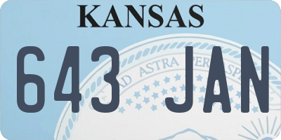 KS license plate 643JAN