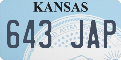 KS license plate 643JAP