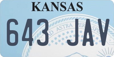 KS license plate 643JAV