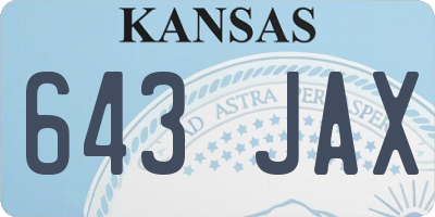 KS license plate 643JAX