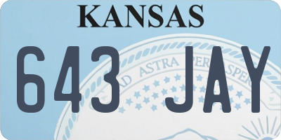 KS license plate 643JAY