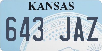 KS license plate 643JAZ