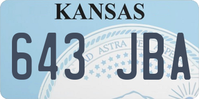 KS license plate 643JBA