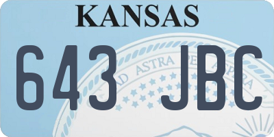 KS license plate 643JBC