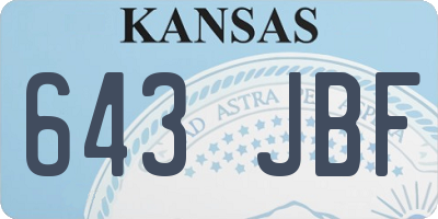 KS license plate 643JBF