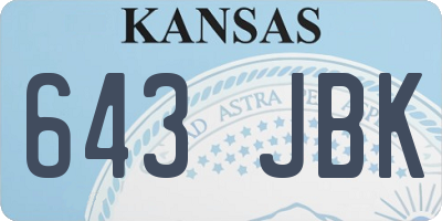 KS license plate 643JBK