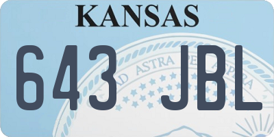 KS license plate 643JBL