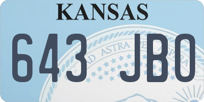 KS license plate 643JBO