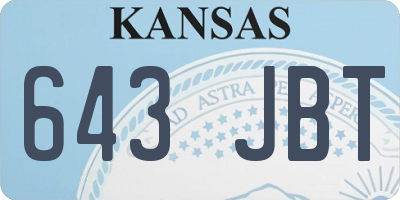 KS license plate 643JBT