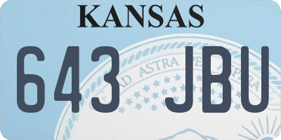KS license plate 643JBU