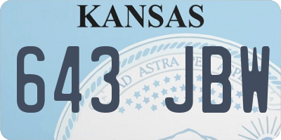 KS license plate 643JBW
